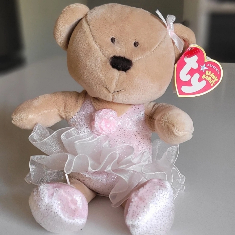 🧸2/20$ Ty Beanie Baby Pirouette the Ballerina Bear 9 inch Retired 2006 Vintage